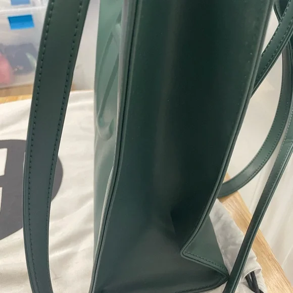 Telfar Large Shopping Bag Green Vegan Leather Tote Crossbody + Dust Bag - Picture 10 of 10